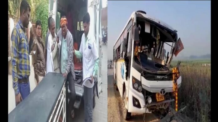 सोनभद्र से अयोध्या जा रही बस जौनपुर में दुर्घटना ग्रस्त,20 घायल,1की मौत